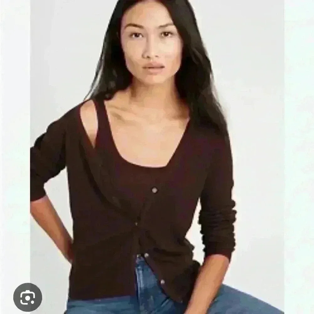 Banana republic 100%  silk navy blue cardigan XS